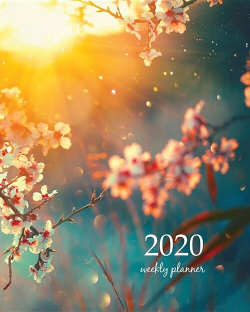 2020 Weekly Planner: Calendar Schedule Organizer Appointment Journal Notebook and Action day With Inspirational Quotes Spring blossom backg (Paperback)