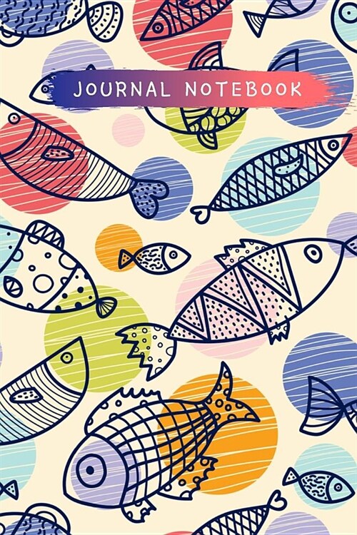 Journal Notebook: Fish Doodle Theme Cover (Paperback)