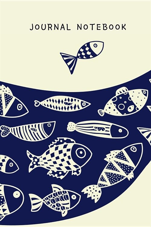 Journal Notebook: Fish Doodle Theme Cover (Paperback)