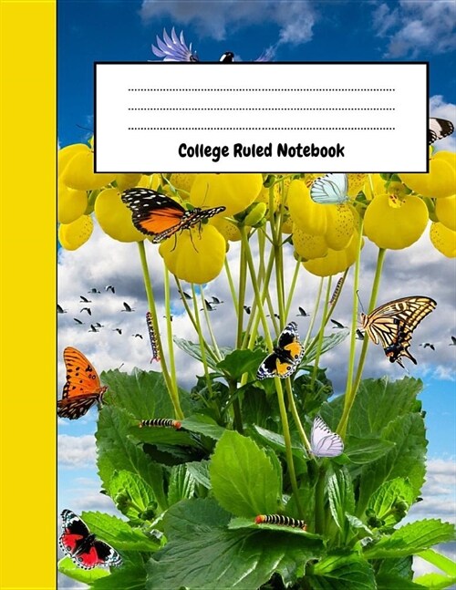 College Ruled Notebook: Cute Journal / Notepad, Butterfly Lover Gifts, Perfect For School, Office And Daily Use (Paperback)