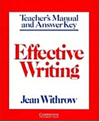 Effective Writing Teachers manual : Writing Skills for Intermediate Students of American English (Paperback, Teacher’s ed)