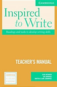 [중고] Inspired to Write Teachers Manual : Readings and Tasks to Develop Writing (Paperback)