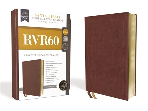 Rvr60, Santa Biblia, Serie 50, Letra Grande, Tama? Manual, Leathersoft, Caf? Comfort Print (Leather)