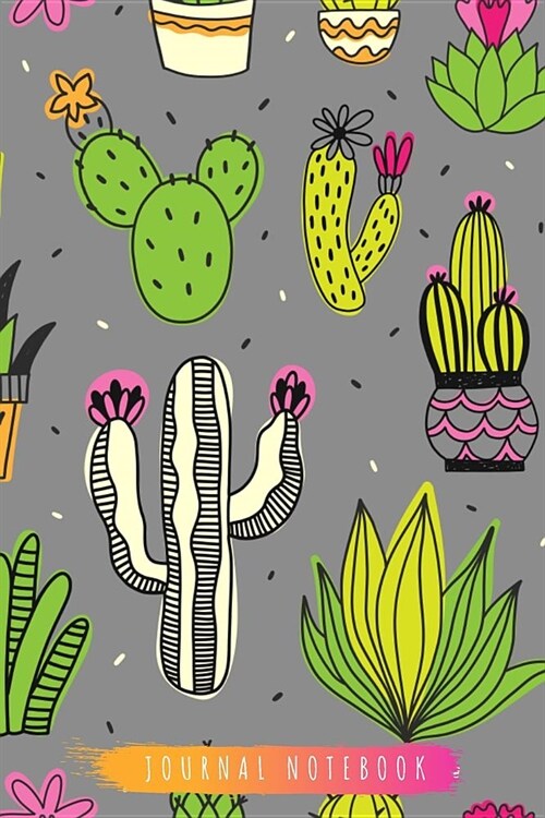 Journal Notebook: Cactus Doodle Theme Cover (Paperback)