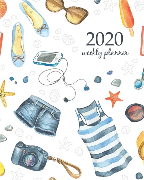 2020 Weekly Planner: Calendar Schedule Organizer Appointment Journal Notebook and Action day With Inspirational Quotes Seamless background (Paperback)
