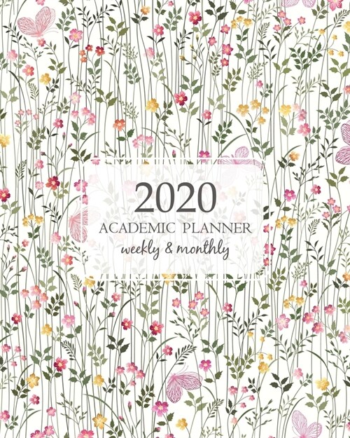 2020 Weekly Planner: Calendar Schedule Organizer Appointment Journal Notebook and Action day With Inspirational Quotes seamless floral bord (Paperback)