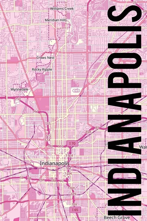 Indianapolis: 6x9 blank lined journal (pink style) (Paperback)