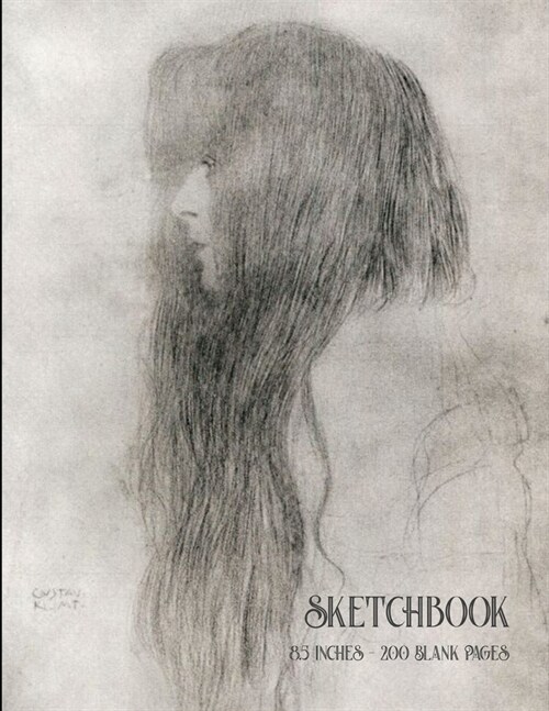 Sketchbook - 8.5x11 Inches: Profile of a Woman with Long Hair - Gustav Klimt (Paperback)