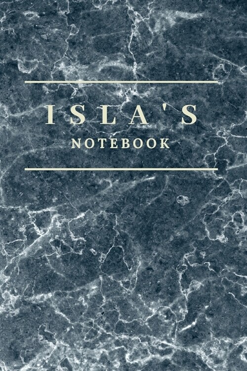 Islas Notebook: Personalised Custom notebook for Isla: Beautiful marble effect notebook notepad jotter - makes a special personal gift (Paperback)