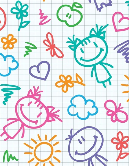 Graph Paper Notebook: Quad Ruled Graphing Paper, 200 Pages, Colorful Kids Doodle Art (8.5x11) (Paperback)