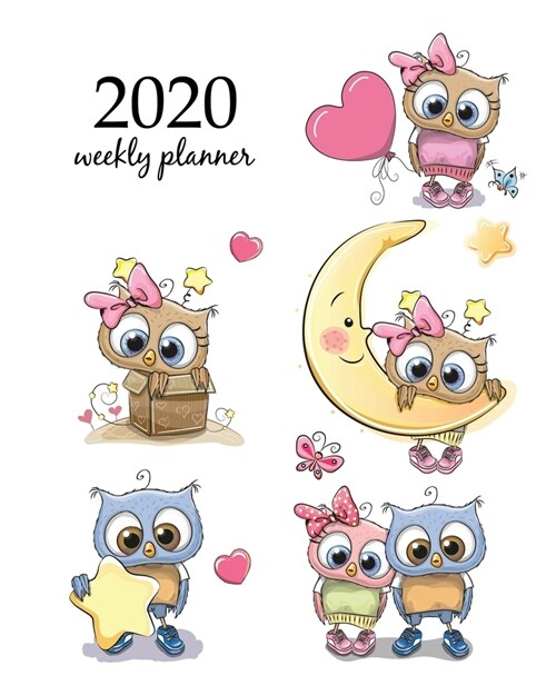 2020 Weekly Planner: Calendar Schedule Organizer Appointment Journal Notebook and Action day With Inspirational Quotes Set of Cute Cartoon (Paperback)
