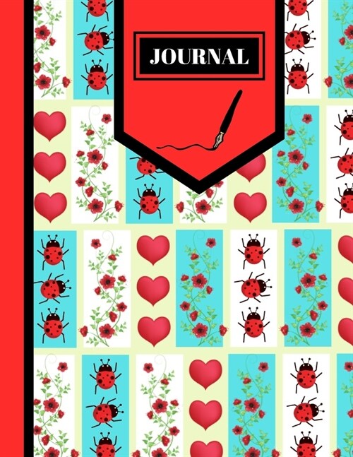 Journal: Pretty Trendy Ladybug Print Writing Gift - Lined Ladybird Journal for Students, Teachers, and Women (Paperback)