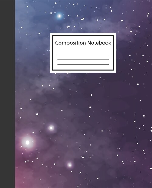 Composition Notebook: Cute Purple Universe Pretty Wide Ruled Paper Wide Blank Lined Purple Galaxy Notebook Journal Workshop for Teens Kids S (Paperback)