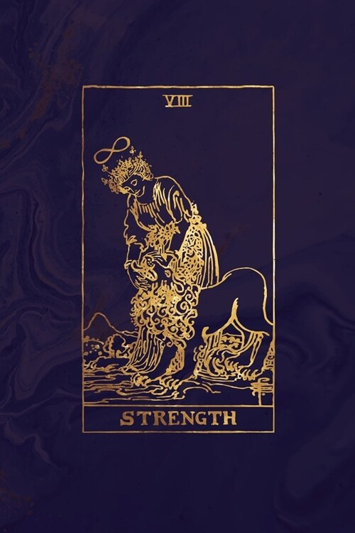 Strength: Tarot Card Journal - Midnight Marble and Rose Gold - 6 x 9 College Ruled Tarot Card Notebook (Paperback)