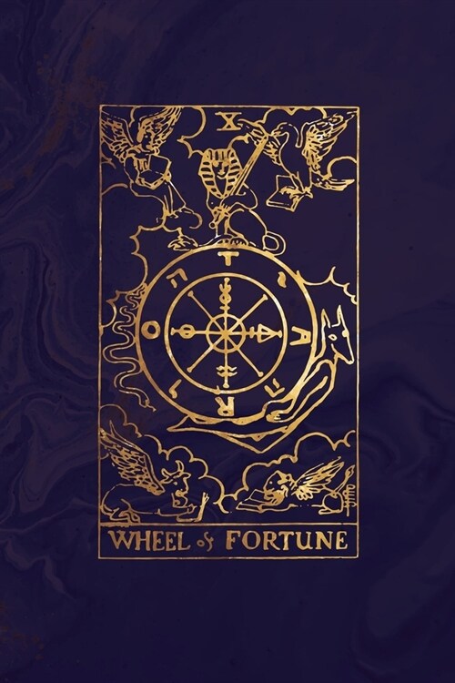 Wheel of Fortune: Tarot Card Journal - Midnight Marble and Rose Gold - 6 x 9 College Ruled Tarot Card Notebook (Paperback)