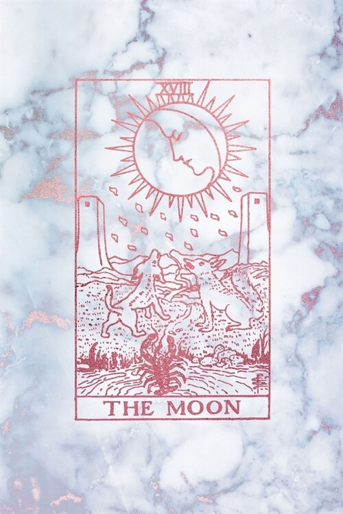 The Moon: Tarot Card Journal, Radiant Moonstone, Marble and Rose Gold - College Ruled Tarot Card Notebook, 6 x 9 (Paperback)