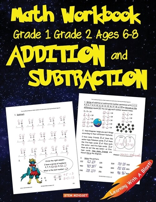 Math Workbook Grade 1 Grade 2 Ages 6-8 Addition and Subtraction: Pokemon Book Unofficial (Paperback)
