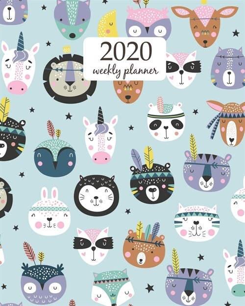2020 Weekly Planner: Calendar Schedule Organizer Appointment Journal Notebook and Action day With Inspirational Quotes Cartoon cute animal (Paperback)