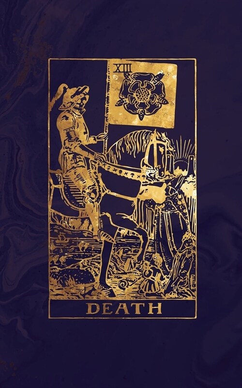 Death: Tarot Card Journal - Midnight Marble and Rose Gold - 5 x 8 College Ruled Tarot Card Notebook (Paperback)