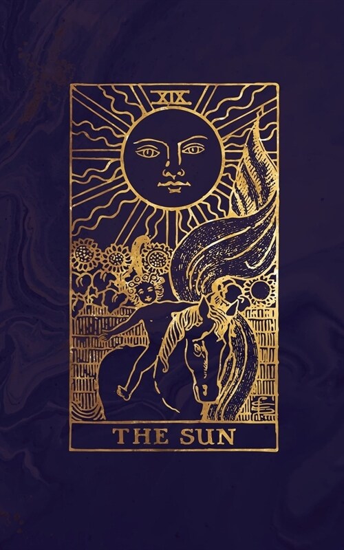 The Sun: Tarot Card Journal - Midnight Marble and Rose Gold - 5 x 8 College Ruled Tarot Card Notebook (Paperback)