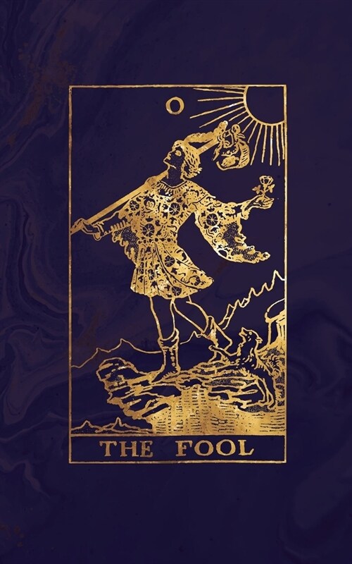 The Fool: Tarot Card Journal - Midnight Marble and Rose Gold - 5 x 8 College Ruled Tarot Card Notebook (Paperback)