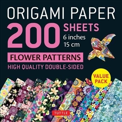 Origami Paper 200 Sheets Flower Patterns 6 (15 CM): Double Sided Origami Sheets Printed with 12 Different Designs (Instructions for 6 Projects Include (Loose Leaf)