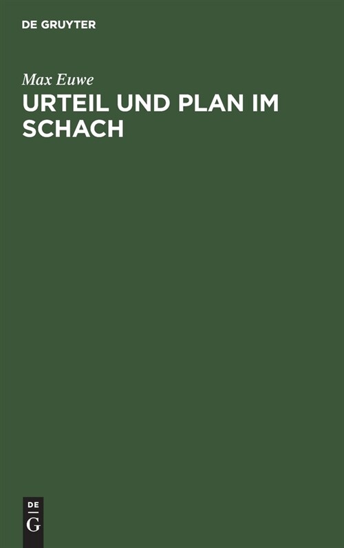 Urteil Und Plan Im Schach (Hardcover, 4, 4. Auflage, Aus)