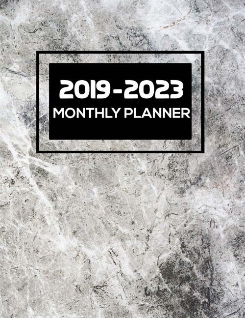2019-2023 Monthly Planner: Five Year 60 Month Calendar Planner, 8.5 x 11 - Marble (Paperback)
