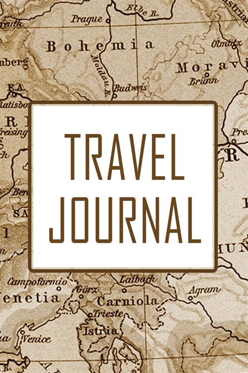 Travel Journal: Blank Lined Journal To Write In - Vintage Map Design - 150 Pages (Paperback)