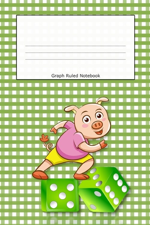 Graph Ruled Notebook: Pig Green Cover Graph Paper 4x4 .25 x .25 squares Maths Exercise Notebook for Kids Quad Rule Graph Paper for Young Chi (Paperback)