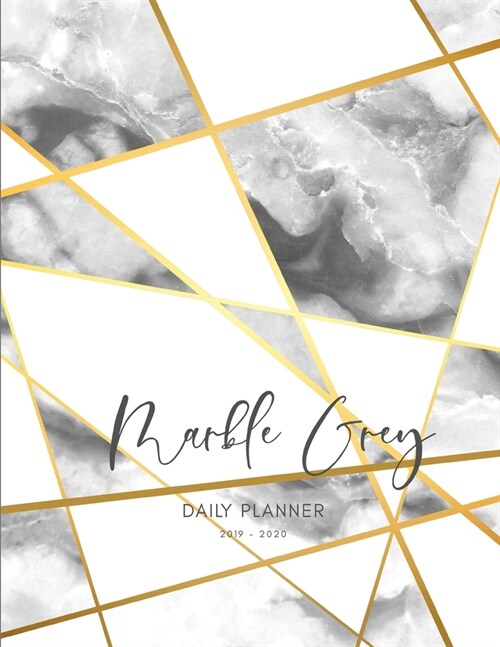 2019 2020 15 Months Marble Grey Daily Planner: Academic Hourly Organizer In 15 Minute Interval; Appointment Calendar With Address Book, Password Log & (Paperback)