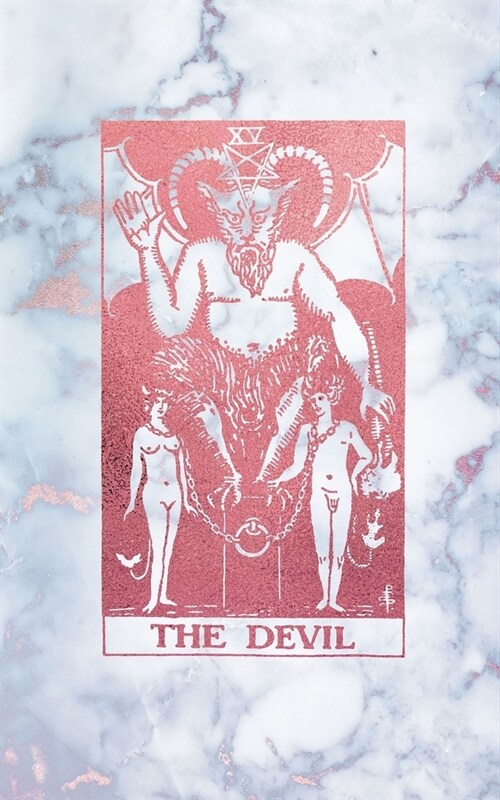 The Devil: Tarot Card Journal, Radiant Moonstone, Marble and Rose Gold - College Ruled Tarot Card Notebook, 5 x 8 (Paperback)