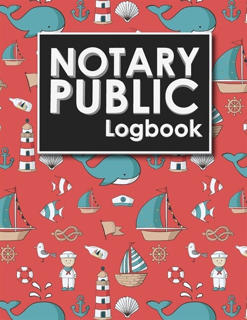 Notary Public Logbook: Notarial Record, Notary Paper Format, Notary Ledger, Notary Record Book, Cute Navy Cover (Paperback)