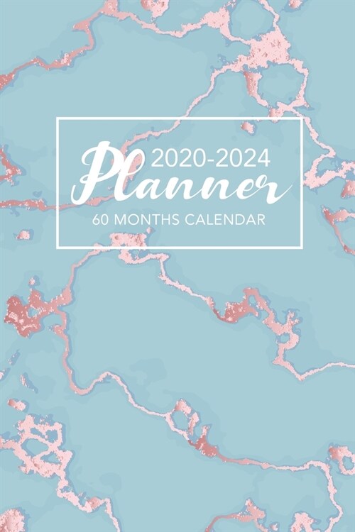 60 Months Calendar 2020-2024: Marble Cover - 5 Year Planner 2020-2024 - 60 Months Calendar Appointment Notebook with Holidays - Pocket Monthly Sched (Paperback)
