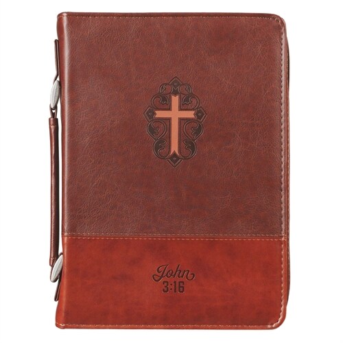 Classic Bible Cover Large Luxleather Cross - John 3:16 (Other)