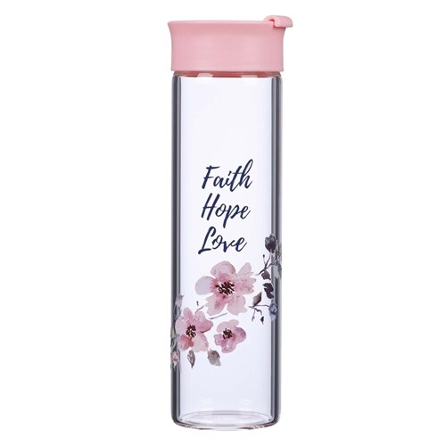 Water Bottle Glass Faith Hope Love (Other)