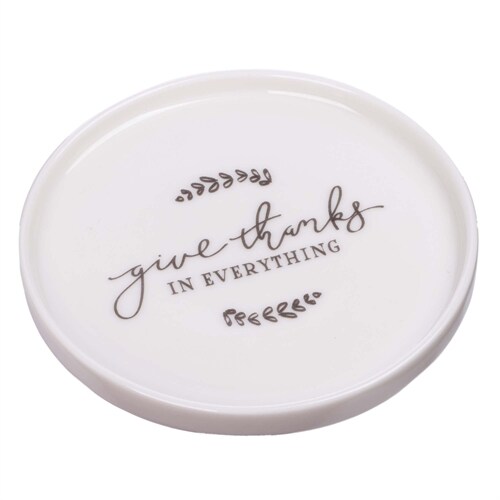 Trinket Tray Ceramic Give Thanks - 1 Thess 5:18 (Other)