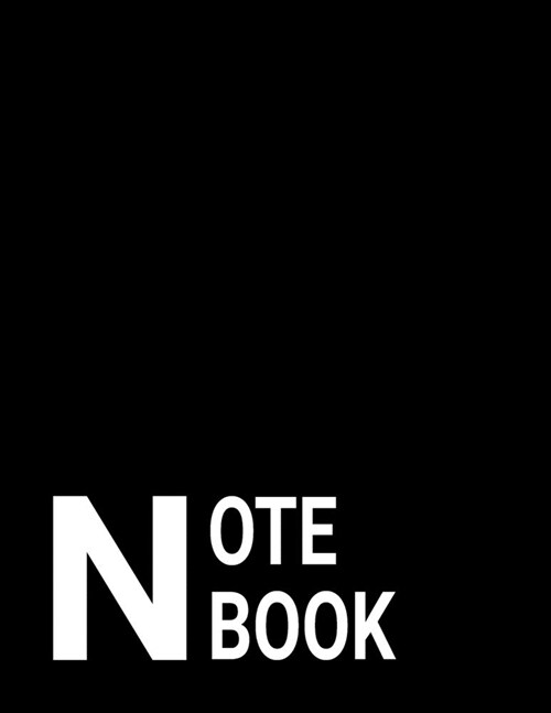 Notebook: Unlined Notebook 8.5 x 11 Inches with Black Cover (Paperback)