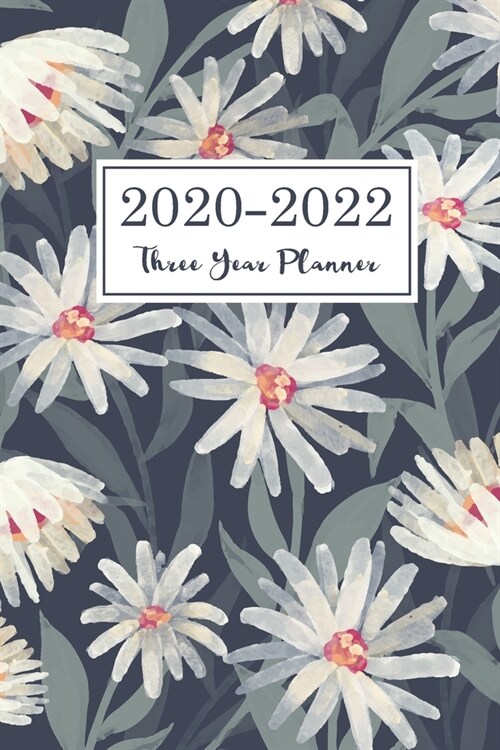2020-2022 Three Year Planner: Daisies Watercolor Cover - 36 Month Calendar Pocket Planner Diary for Next Three Years - 3 Year Appointment Agenda Org (Paperback)