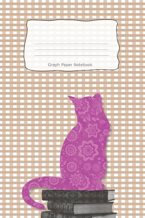 Graph Paper Notebook: Geometric Cat Pink Flowers Cover Maths Exercise Notebook Graph Paper 5x5 .20 x .20 Softcover (Paperback)