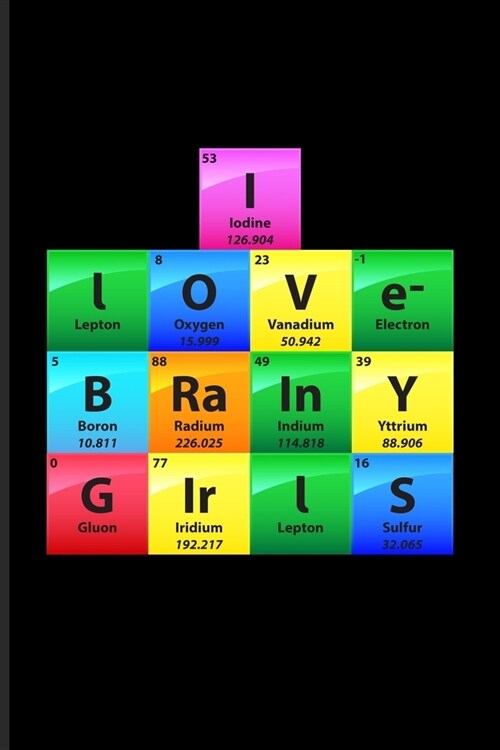 I Love Brainy Girls: Periodic Table Of Elements Journal - Notebook - Workbook For Teachers, Students, Laboratory, Nerds, Geeks & Scientific (Paperback)