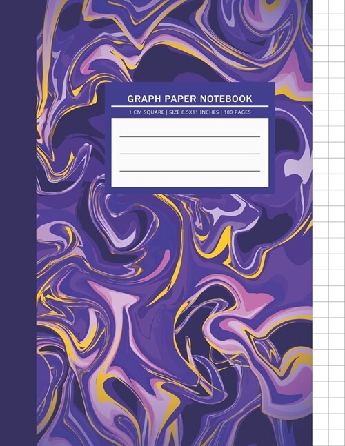 Graph Composition Notebook: Abstract Marble Graphing Notebook 1 cm Square Graph Paper Quad Ruled Notebook Graph Composition Book Science & Math No (Paperback)