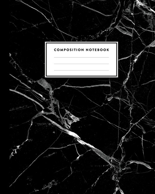 Composition Notebook: Black and White Marble College Ruled Line Pages, Writing Notes Journal for Girls, Kids, School, Students and Teachers (Paperback)