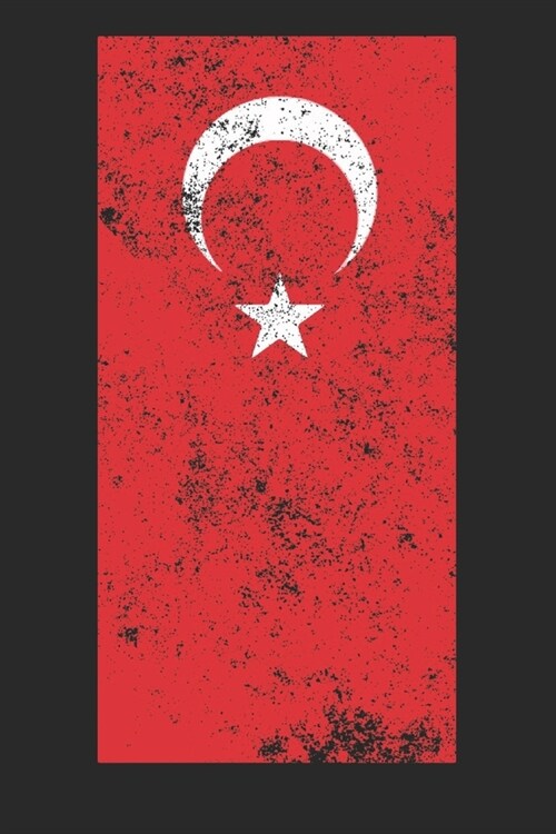 Turkey Flag: Blank Lined Turkey Flag Notebook for Turkish 6x9 Inch 120 Pages (Paperback)