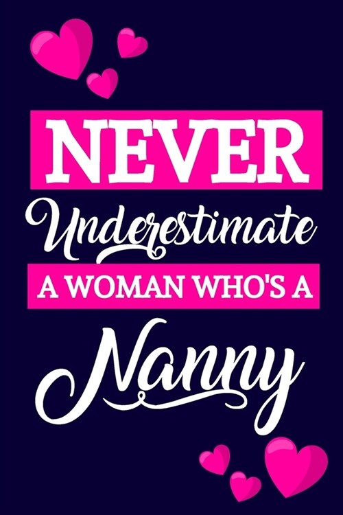 Never Underestimate A Woman Whos A Nanny: Gifts For Nanny From Grandkids... Small Paperback Lightly Lined Notebook or Journal, Perfect for Notes & Jo (Paperback)