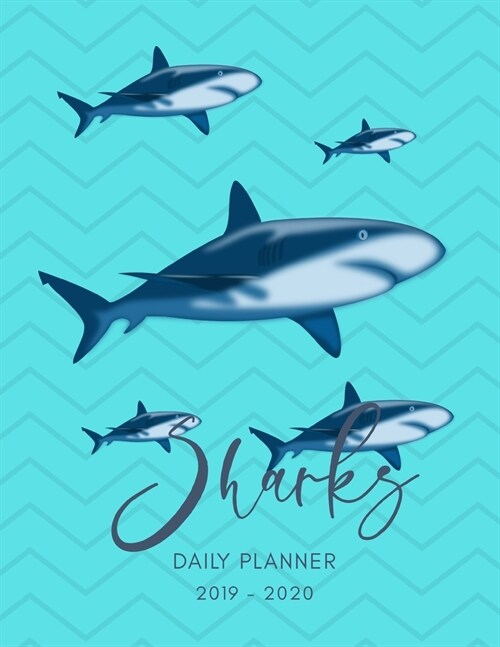 Planner July 2019- June 2020 Sharks Monthly Weekly Daily Calendar: Academic Hourly Organizer In 15 Minute Interval; Appointment Calendar With Address (Paperback)