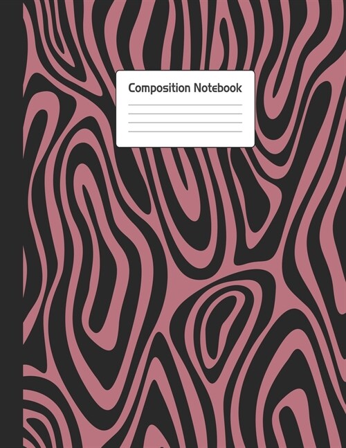 Composition Notebook: Brindle Contemporary Black White Pattern Notepad For School or Work. 8.5 x 11 Line College Ruled Journal With Soft Mat (Paperback)