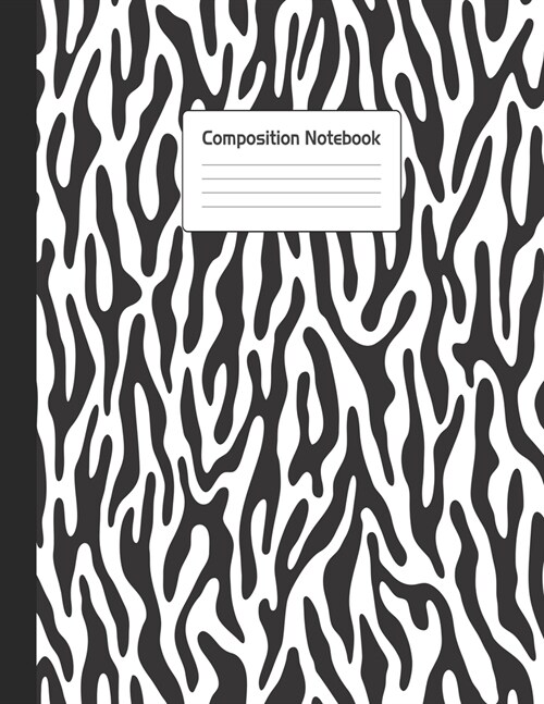 Composition Notebook: Rose Gold Black Brindle Pattern Notepad For School or Work. 8.5 x 11 Line Wide Ruled Journal With Soft Matte Cover. (Paperback)
