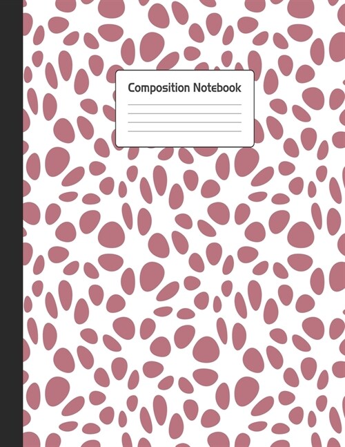 Composition Notebook: Stylish White Black Curved Line Pattern Notepad For School or Work. 8.5 x 11 Line Wide Ruled Journal With Soft Matte C (Paperback)