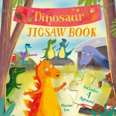 Dinosaur Jigsaw Book: Includes 4 Jigsaws! (Hardcover)